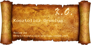 Kosztolicz Orsolya névjegykártya